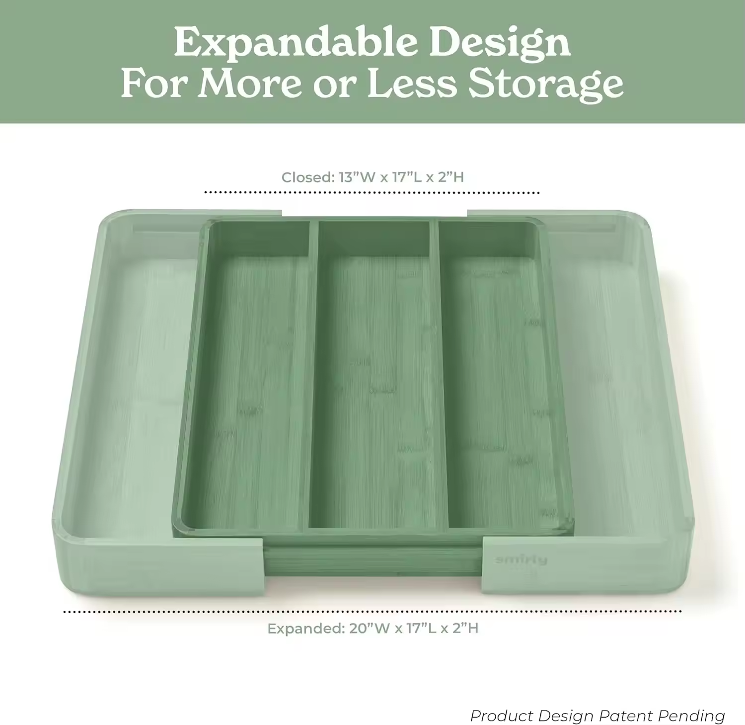 Organisateur de Tiroir en Bambou Extensible - Range-Couverts et Support d'Ustensiles de Cuisine - Style Campagne Chic – Image 2