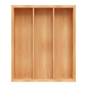 Organisateur de Tiroir en Bambou Classique - Plateau à Couverts et Argenterie pour Cuisine - Finition Laquée Protectrice