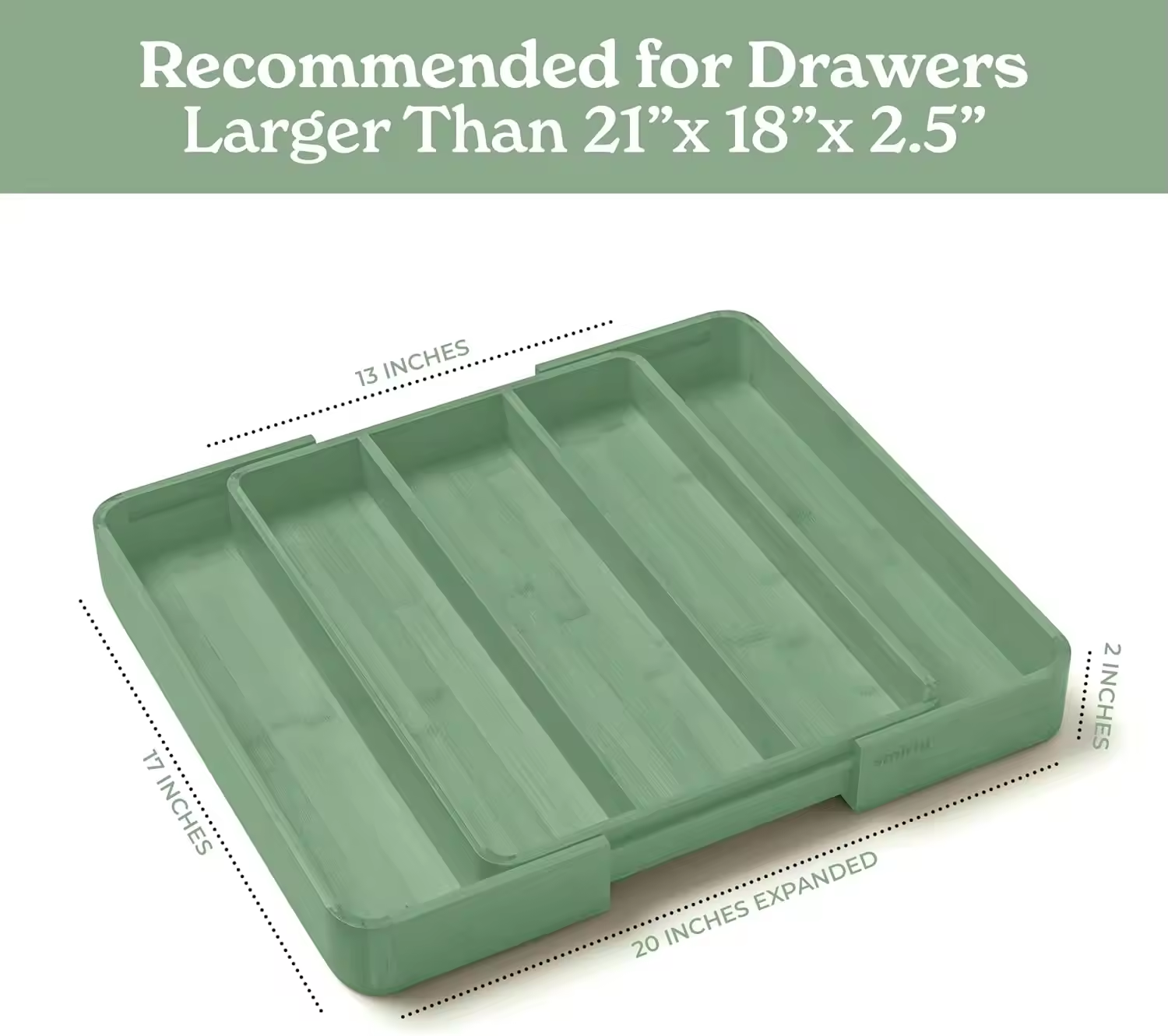 Organisateur de Tiroir en Bambou Extensible - Range-Couverts et Support d'Ustensiles de Cuisine - Style Campagne Chic – Image 4